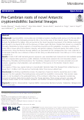 Cover page: Pre-Cambrian roots of novel Antarctic cryptoendolithic bacterial lineages