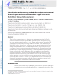 Cover page: Classification and Clustering Methods for Multiple Environmental Factors in Gene–Environment Interaction