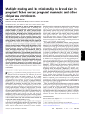 Cover page: Multiple mating and its relationship to brood size in pregnant fishes versus pregnant mammals and other viviparous vertebrates