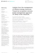 Cover page: Insights from the management of offshore energy resources: Toward an ecosystem-services based management approach for deep-ocean industries