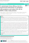 Cover page: A randomized clinical efficacy trial of a psychosocial intervention to strengthen self-acceptance and reduce HIV risk for MSM in India: study protocol