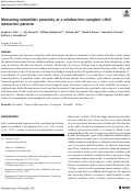 Cover page: Measuring naturalistic proximity as a window into caregiver–child interaction patterns