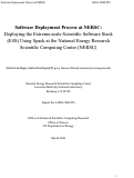 Cover page: Software Deployment Process at NERSC: Deploying the Extreme-scale Scientific Software Stack (E4S) Using Spack at the National Energy Research Scientific Computing Center (NERSC)