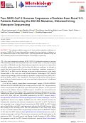 Cover page: Two SARS-CoV-2 Genome Sequences of Isolates from Rural U.S. Patients Harboring the D614G Mutation, Obtained Using Nanopore Sequencing