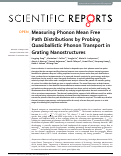 Cover page: Measuring Phonon Mean Free Path Distributions by Probing Quasiballistic Phonon Transport in Grating Nanostructures.