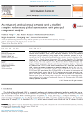 Cover page: An enhanced artificial neural network with a shuffled complex evolutionary global optimization with principal component analysis