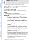 Cover page: Using Health Information Technology to Support Use of Patient-Reported Outcomes in Rheumatology