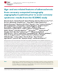 Cover page: Age- and sex-related features of atherosclerosis from coronary computed tomography angiography in patients prior to acute coronary syndrome: results from the ICONIC study