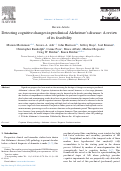 Cover page: Detecting cognitive changes in preclinical Alzheimer's disease: A review of its feasibility