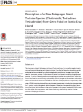 Cover page: Description of a New Galapagos Giant Tortoise Species (Chelonoidis; Testudines: Testudinidae) from Cerro Fatal on Santa Cruz Island