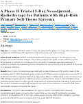 Cover page: A Phase II Trial of 5-Day Neoadjuvant Radiotherapy for Patients with High-Risk Primary Soft Tissue Sarcoma