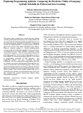 Cover page: Exploring Programming Aptitude: Comparing the Predictive Utility of Language Aptitude Subskills for Python and Java Learning