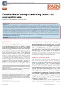 Cover page: Contribution of colony-stimulating factor 1 to neuropathic pain