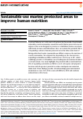 Cover page: Sustainable-use marine protected areas to improve human nutrition.