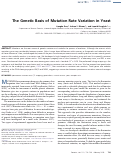 Cover page: The Genetic Basis of Mutation Rate Variation in Yeast