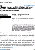 Cover page: Climate change and its influence on water systems increases the cost of electricity system decarbonization