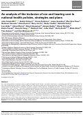 Cover page: An analysis of the inclusion of ear and hearing care in national health policies, strategies and plans.