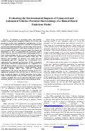 Cover page: Evaluating the Environmental Impacts of Connected and Automated Vehicles: Potential Shortcomings of a Binned-Based Emissions Model