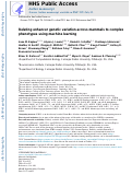 Cover page: Relating enhancer genetic variation across mammals to complex phenotypes using machine learning