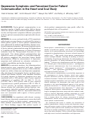 Cover page: Depressive Symptoms and Perceived Doctor-Patient Communication in the Heart and Soul Study