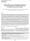 Cover page: Effect of Statin Use on Inflammation and Immune Activation Biomarkers in HIV-Infected Persons on Effective Antiretroviral Therapy