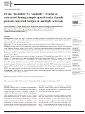 Cover page: From invisible to audible: Features extracted during simple speech tasks classify patient-reported fatigue in multiple sclerosis.