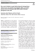 Cover page: Reversal of deficits in aged skeletal muscle during disuse and recovery in response to treatment with a secrotome product derived from partially differentiated human pluripotent stem cells