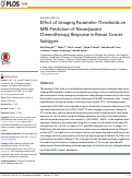 Cover page: Effect of Imaging Parameter Thresholds on MRI Prediction of Neoadjuvant Chemotherapy Response in Breast Cancer Subtypes.