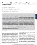 Cover page: Temporal and Spatial Dependence of Adaptation on Ganglion Cells