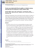 Cover page: Factors associated with HIV and syphilis co-infection among men who have sex with men in seven Chinese cities