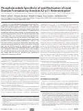 Cover page: Phosphoinositide Specificity of and Mechanism of Lipid Domain Formation by Annexin A2-p11 Heterotetramer*