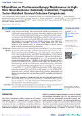 Cover page: Eflornithine as Postimmunotherapy Maintenance in High-Risk Neuroblastoma: Externally Controlled, Propensity Score-Matched Survival Outcome Comparisons.