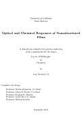 Cover page: Optical and Chemical Response of Nanostructured Films