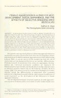 Cover page: Female Aggression in Albino ICR Mice: Development, Social Experience, and the Effects of Selective Breeding