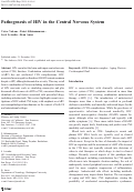 Cover page: Pathogenesis of HIV in the Central Nervous System