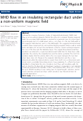 Cover page: MHD flow in an insulating rectangular duct under a non-uniform
magnetic field