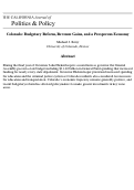 Cover page: Colorado: Budgetary Reform, Revenue Gains, and a Prosperous Economy