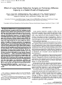 Cover page: Effect of lung volume reduction surgery on pulmonary diffusion capacity in a rabbit model of emphysema.