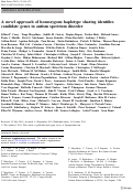 Cover page: A novel approach of homozygous haplotype sharing identifies candidate genes in autism spectrum disorder