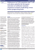 Cover page: Differences in TCR repertoire and T cell activation underlie the divergent outcomes of antitumor immune responses in tumor-eradicating versus tumor-progressing hosts.