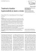 Cover page: Treatment of dentine hypersensitivity by lasers: a review