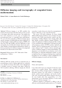 Cover page: Diffusion imaging and tractography of congenital brain malformations