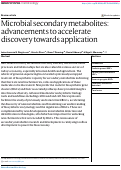 Cover page of Microbial secondary metabolites: advancements to accelerate discovery towards application