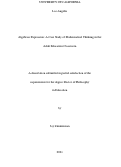 Cover page: Algebraic Expression: A Case Study of Mathematical Thinking in the Adult Education Classroom