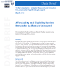 Cover page: Affordability and Eligibility Barriers Remain for California’s Uninsured