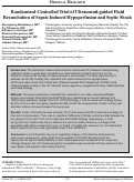 Cover page: Randomized Controlled Trial of Ultrasound-guided Fluid Resuscitation of Sepsis-Induced Hypoperfusion and Septic Shock