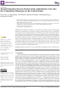 Cover page: Transferring Key Success Factors from Ambulatory Care into the Community Pharmacy in the United States.