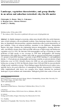 Cover page: Landscape, vegetation characteristics, and group identity in an urban and suburban watershed: why the 60s matter