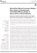 Cover page: Biofortified Wheat Increases Dietary Zinc Intake: A Randomised Controlled Efficacy Study of Zincol-2016 in Rural Pakistan