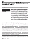 Cover page: The structural basis for HIV-1 Vif antagonism of human APOBEC3G